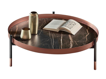 PLANET - Low steel coffee table with SuperMarble top by Bontempi Casa - view 2